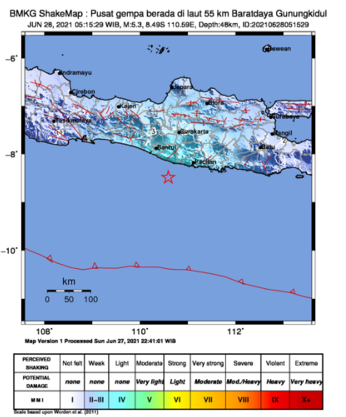 Gempa Bumi Tektonik Berskala 5 3 Magnitudo Guncang Di Yogyakarta Namun Tidak Berpotensi Tsunami Semarangku