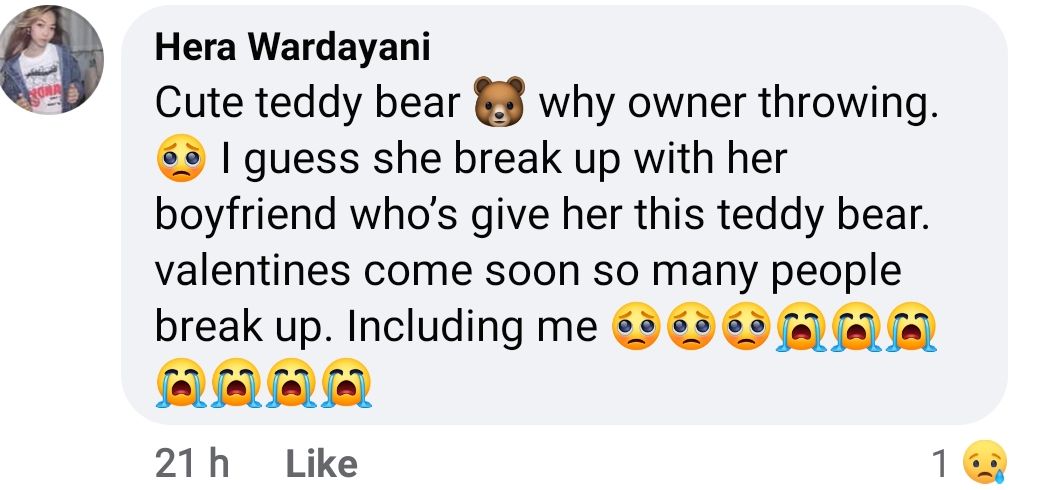 Komentar atas postingan teddy bear