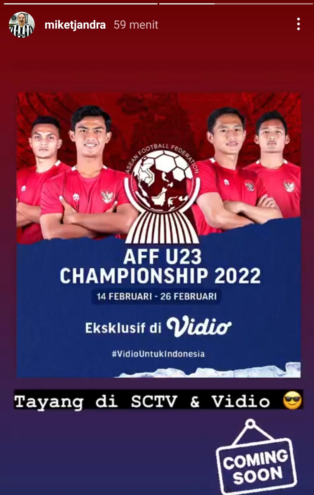 AFF U23 Dipastikan Tayang Eksklusif di SCTV, Champions TV, dan Vidio