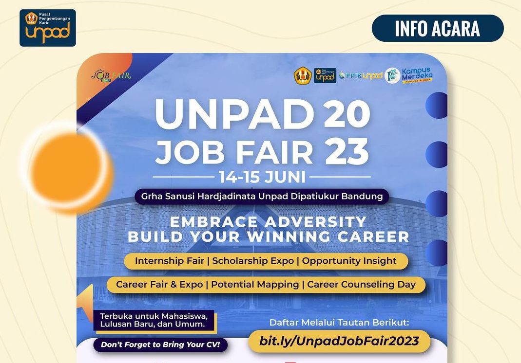 UNPAD JOB FAIR 2023, Membuka Lebih 30 Lowongan Kerja Gratis, Semua ...