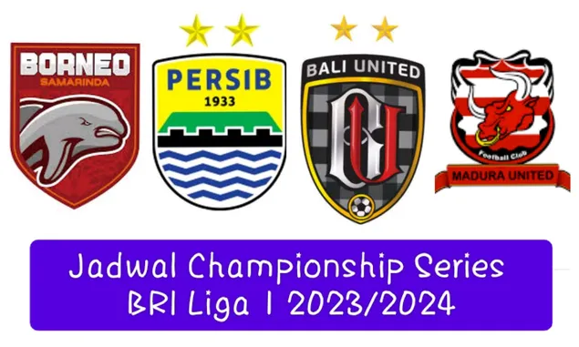 Ini Jadwal Championship Series BRI Liga 1 2023 2024 Lengkap: Borneo FC vs Madura United, Persib vs Bali United
