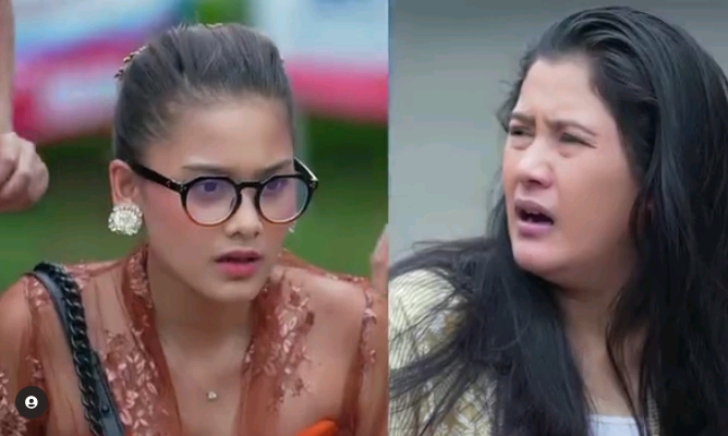 Senja (kiri) dan Anisa Ibu Kandungnya (kanan), Melukis Senja SCTV 