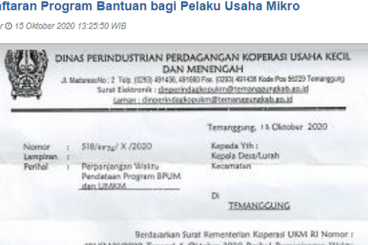 Cara Membuat Sku Online Surat Keterangan Usaha Buat Daftar Blt Umkm Bpum Rp2,4 Juta Disini - Semarangku