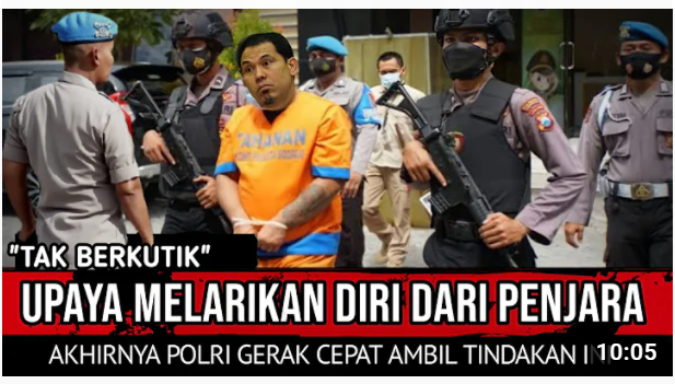 Thumbnail video yang mengatakan bahwa Munarman melarikan diri dari penjara, Polri ambil tindakan tegas hingga tak berkutik