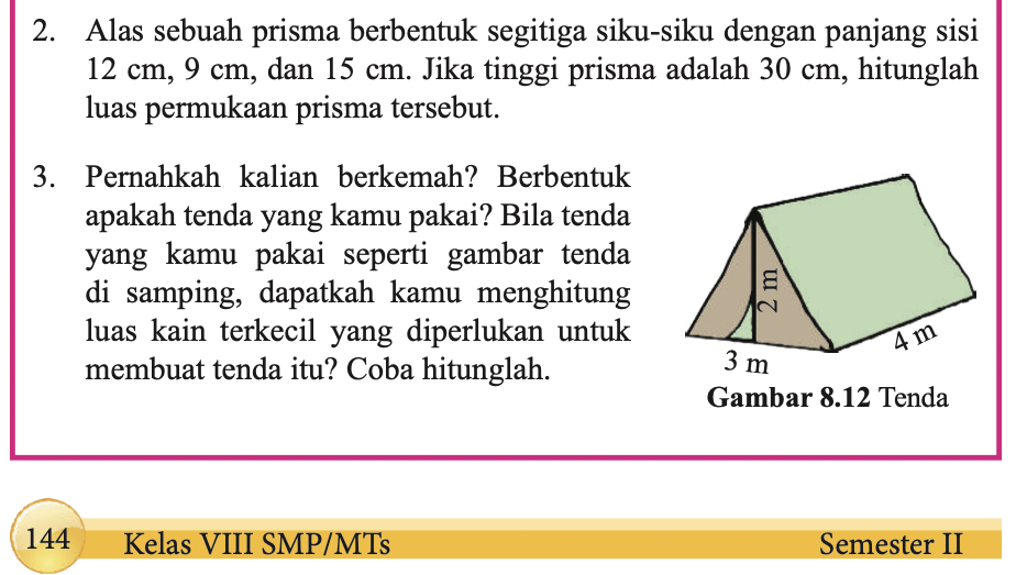 Kunci Jawaban Matematika Kelas 8 Semester 2 Halaman 144 145 Ayo Kita Berlatih 8 2 Pembahasan Soal Nomor 1 7 Portal Kudus