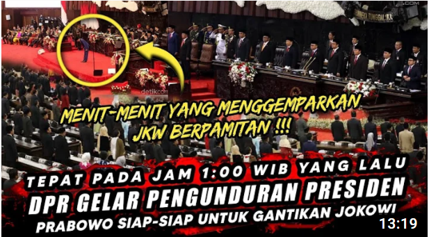 Thumbnail Video yang Mengatakan Bahwa DPR  Gelar Pengunduran Diri Presiden dan Prabowo Subianto Bersiap Gantikan Jokowi