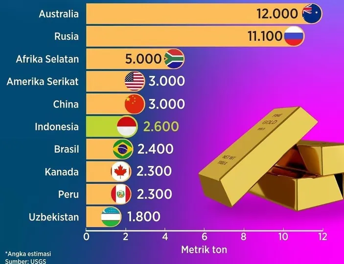 Badan Survei Geologi AS Estimasi Cadangan Emas Indonesia Terbesar Ke 6