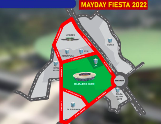 Info update demi buruh May Day Fiesta pada Sabtu, 14 Mei 2022.