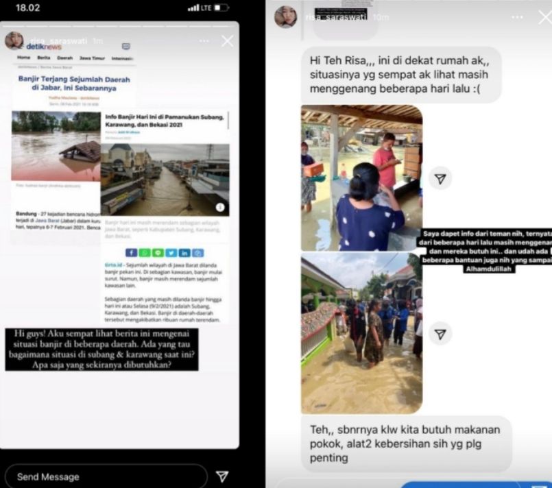 Ramainya respon netizen yang diunggah Risa Sarasvati mengenai bungkusan oranye yang tersebar di lokasi-lokasi korban banjir di Karawang dan Subang