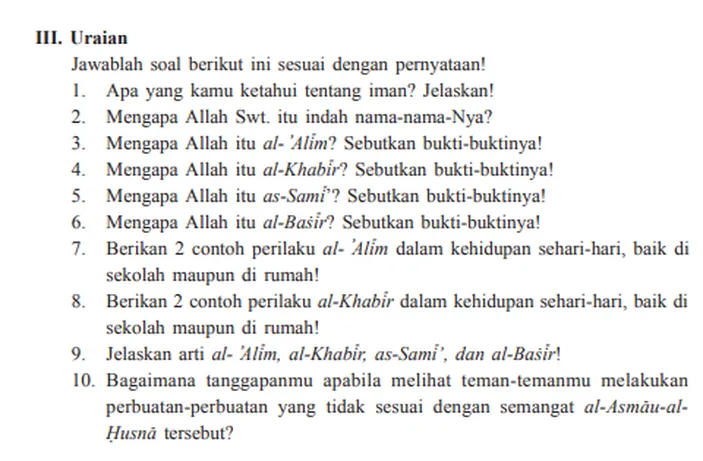 Kunci Jawaban PAI Kelas 7 Halaman 14, Ayo Berlatih Bab 1 Lebih Dekat ...