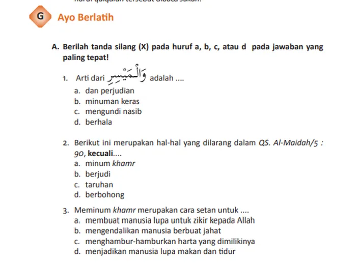 Kunci Jawaban PAI Kelas 8 Halaman 31 32 33, Ayo Berlatih Bab 2 Bagian A ...