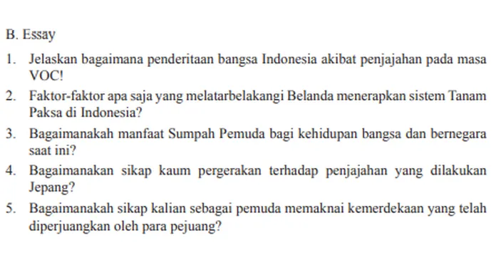 Kunci Jawaban IPS Kelas 8 Halaman 274, Uji Kompetensi Bab 4 Bagian B ...