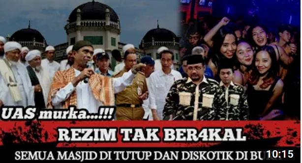 Ustadz Abdul Somad DIkabarkan Murka terhadap Rezim Jokowi karena Masjid Ditutup Sementara Diskotik Buka