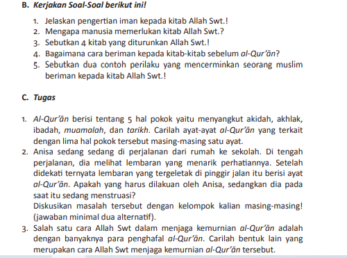 Kunci Jawaban PAI Kelas 8 Halaman 21, Ayo Berlatih Bab Meyakini Kitab-kitab Allah Bagian B - Ringtimes Bali - Halaman 2