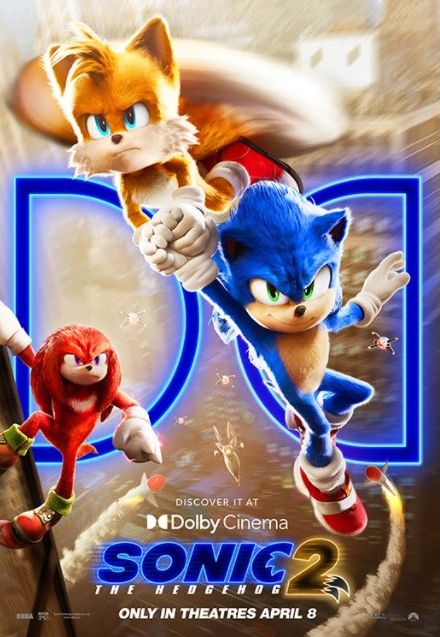 Poster terbaru Sonic the Hedgehog 2 berlatar logo Dolby Cinema