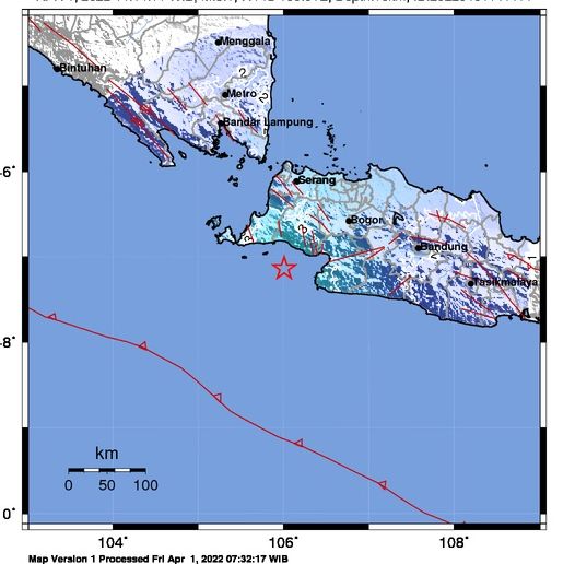Gempa Banten 1 April 2022