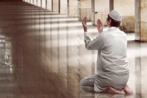 Ilustrasi niat sholat Subuh yang kesiangan.