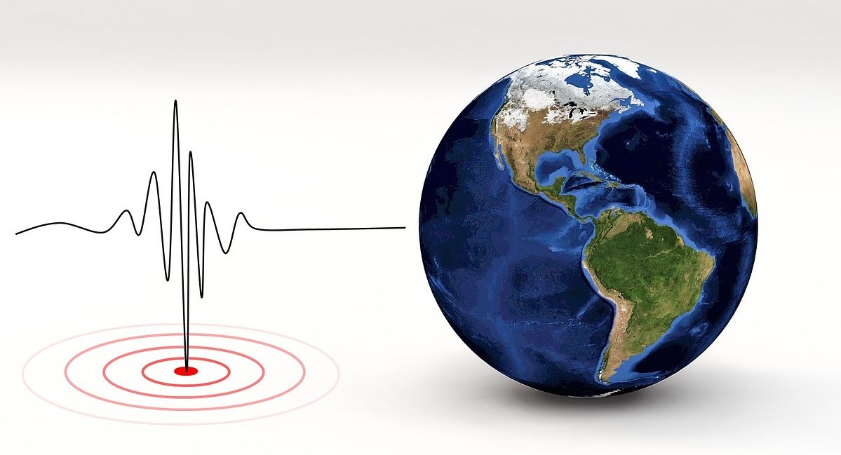 Ilustrasi gempa bumi.