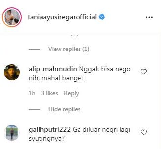 Tangkapan layar postingan Instagram Tania Ayu