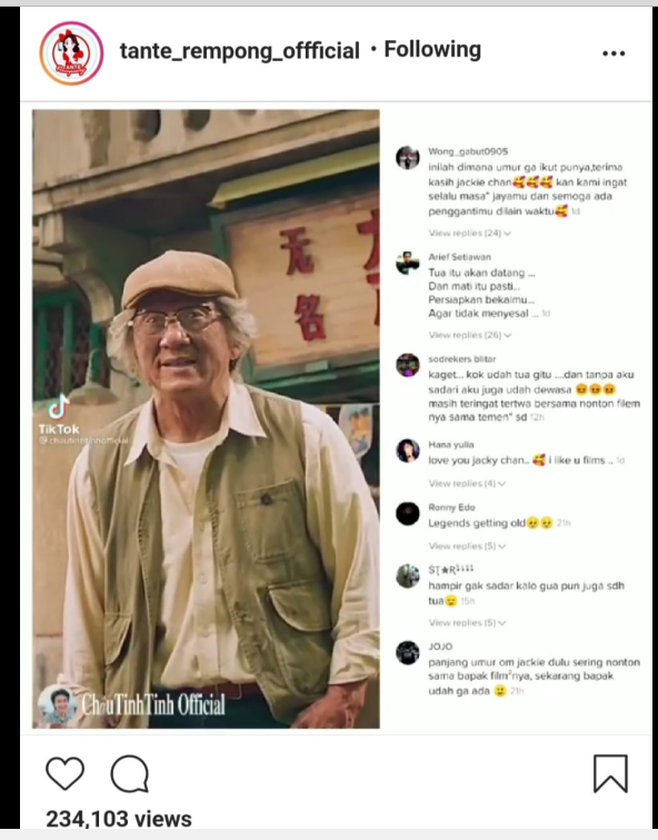 Hasil tangkap layar Jecki Chan dari akun instagram @makrempong