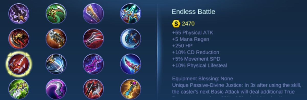 Penjelasan item Endless Battle Mobile Legends. 
