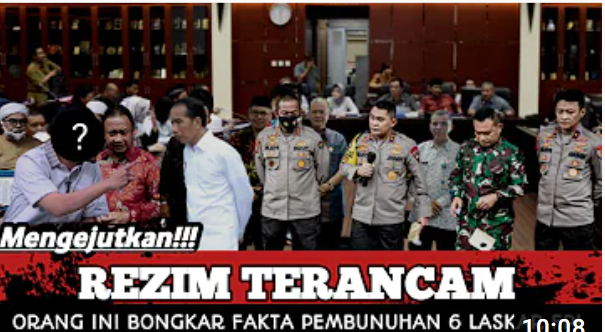 Thumbnail Video yang Mengatakan Bahwa Rezim Jokowi Terancam Setelah Buku Putih Pembunuhan 6 Laskar FPI Terbongkar 