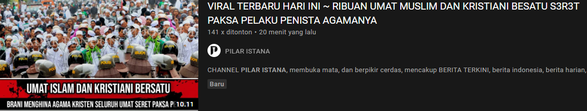 Thumbnail video unggahn hoax/youtube/Pilar Istana