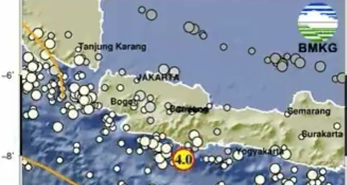 Ilustrasi titik gempa Pangandaran.