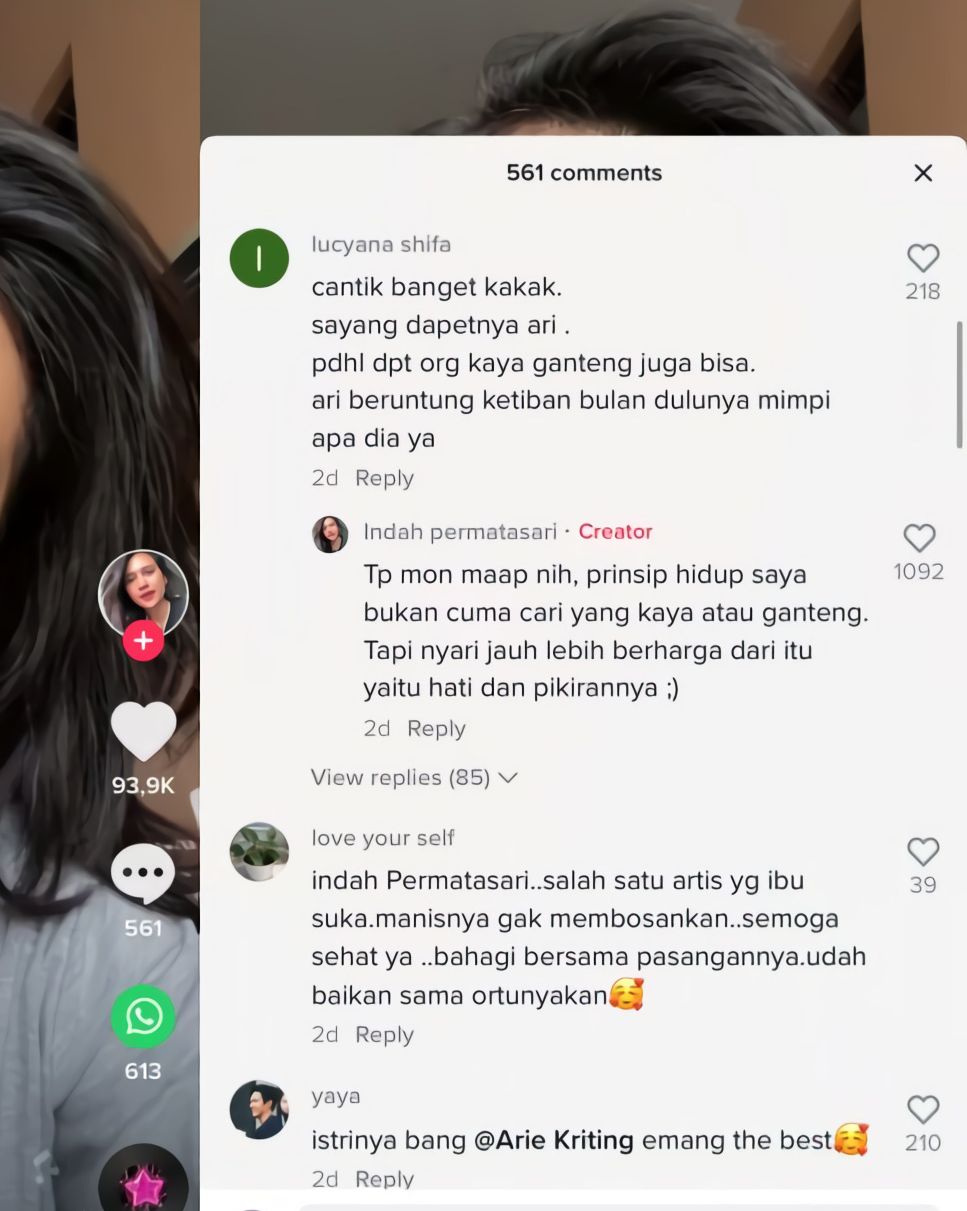 Istri Arie Kriting Kena Nyinyir Netizen: Cantik Banget Kakak Sayang Dapatnya Arie, Dulunya Mimpi Apa Dia Ya