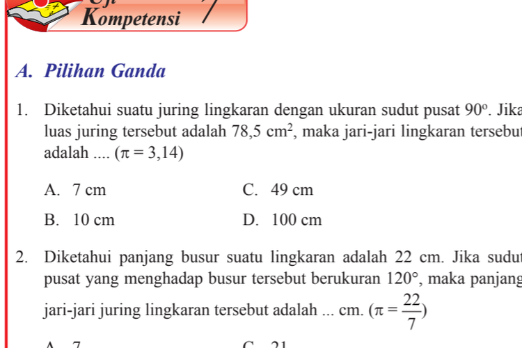 Kunci Jawaban Matematika Kelas 8 SMP MTs Halaman 113 114 Soal Uji Kompetensi Pilihan Ganda Lingkaran Part 1 - Ringtimes Bali - Halaman all