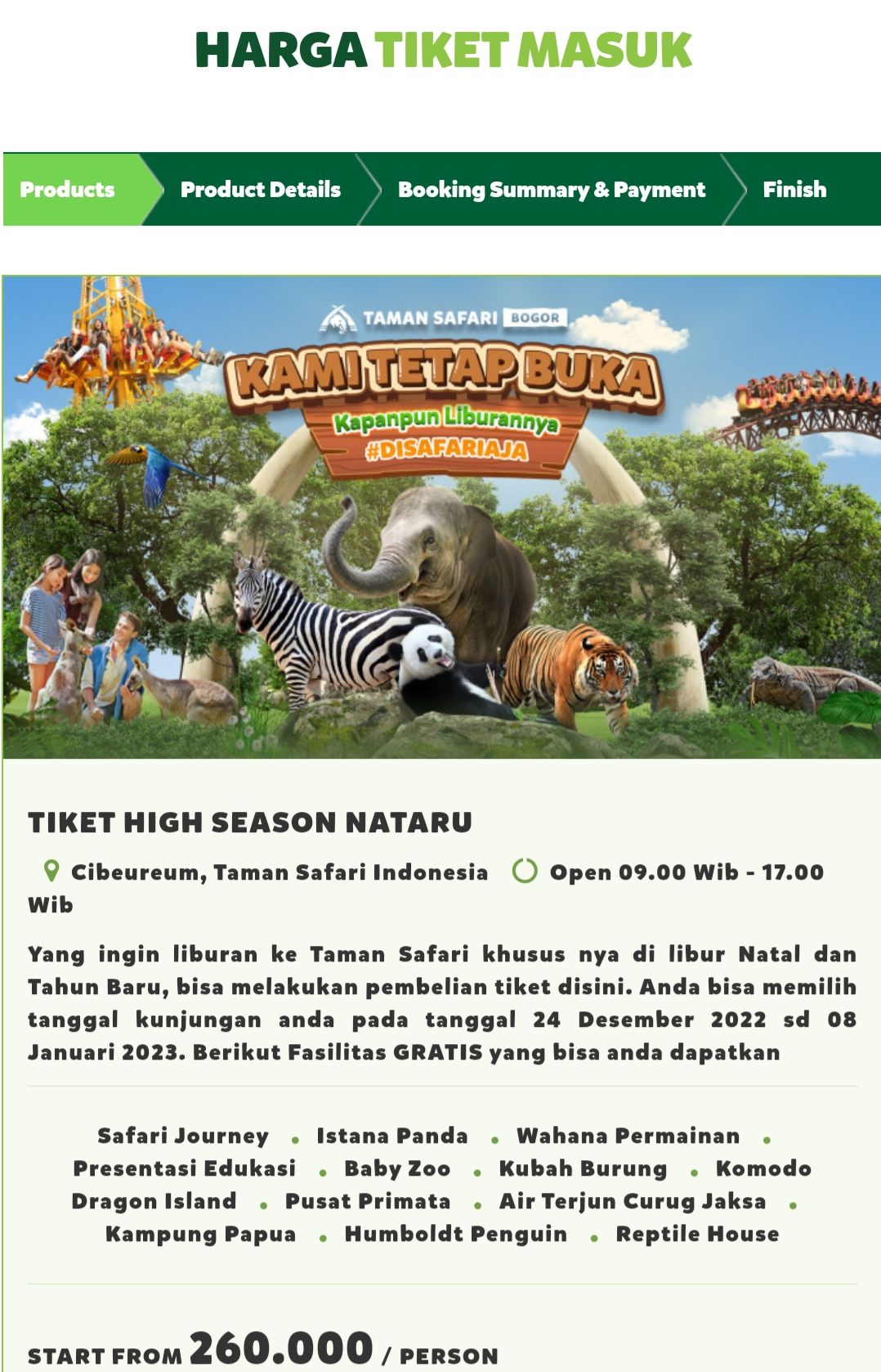 Info harga tiket masuk kebun binatang Taman Safari Indonesia Bogor 