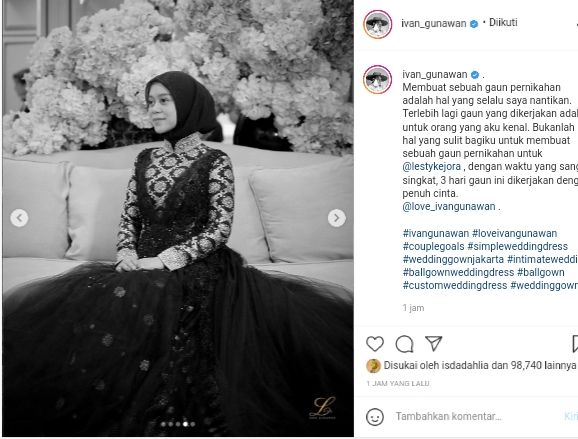 Lesti Kejora Gunakan Gaun Hitam Super Mewah Hasil Rancangan Ivan Gunawan: Dikerjakan dengan Penuh Cinta