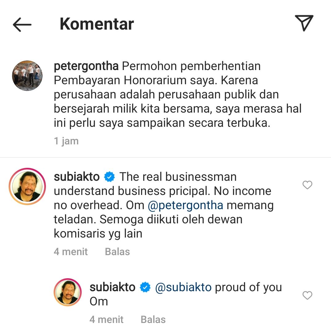 Subiakto Priosoedarsono angkat bicara terkait narasi Peter Gontha tentang Garuda Indonesia. 