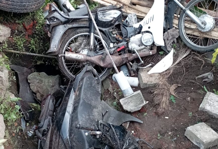 Kondisi Sepeda Motor yang mengalami kecelakaan beruntun di Lombok Tengah (dok: istimewa)
