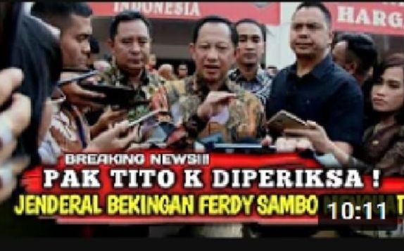 CEK FAKTA: Beredar di Medsos, Mendagri Tito Karnavian Diperiksa Terkait Bekingan Ferdy Sambo, Fakta atau Hoax?