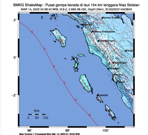 Update Gempa Hari Ini Guncang Kepulauan Nias, Kekuatan 6,0 Mangitudo