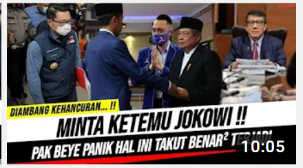 Thumbnail video yang mengatakan SBY panik dan memohon bertemu Presiden Jokowi