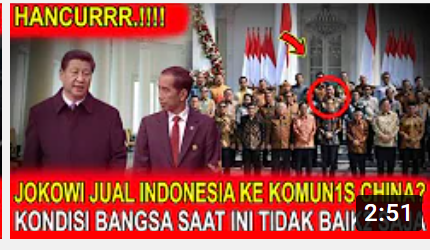 Video yang mengatakan Presiden Jokowi jual Indonesia ke komunis China