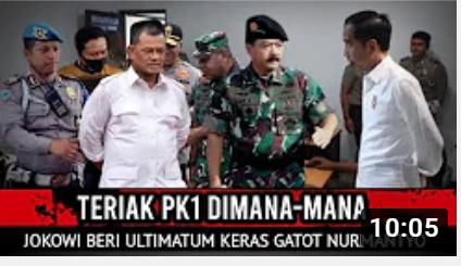 Video yang mengatakan bahwa Jokowi beri ultimatum Gatot Nurmantyo