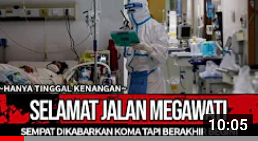 Thumbnail video yang mengatakan bahwa Megawati Soekarnoputri meninggal dunia
