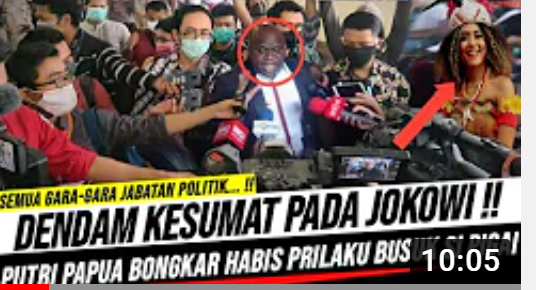 Thumbnail video yang mengatakan bahwa Natalius Pigai miliki dendam kesumat pada Presiden Jokowi