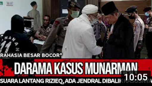 Thumbnail video yang mengatakan Habib Rizieq bongkar jenderal besar di balik kasus Munarman