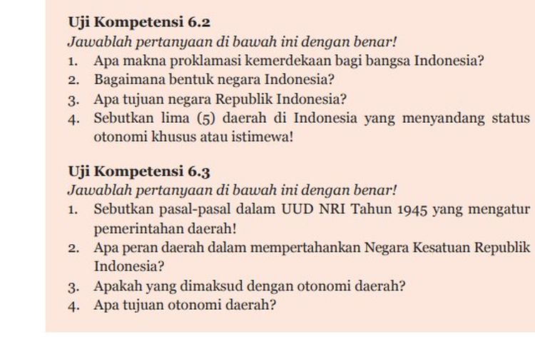 Makna Proklamasi Kemerdekaan Bagi Bangsa Indonesia Kunci Jawaban Uji Kompetensi 6 2 Pkn Kelas 7 Halaman 167 Utara Times