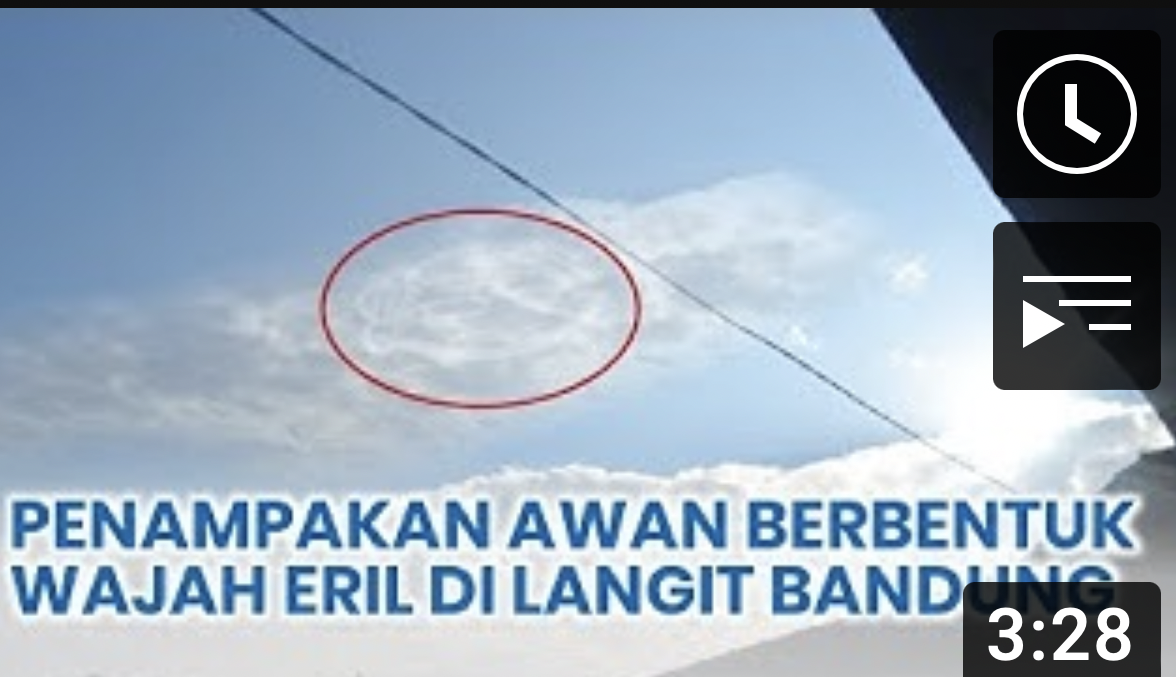 Thumbnail video yang mengunggah foto awan yang diklaim mirip wajah Eril