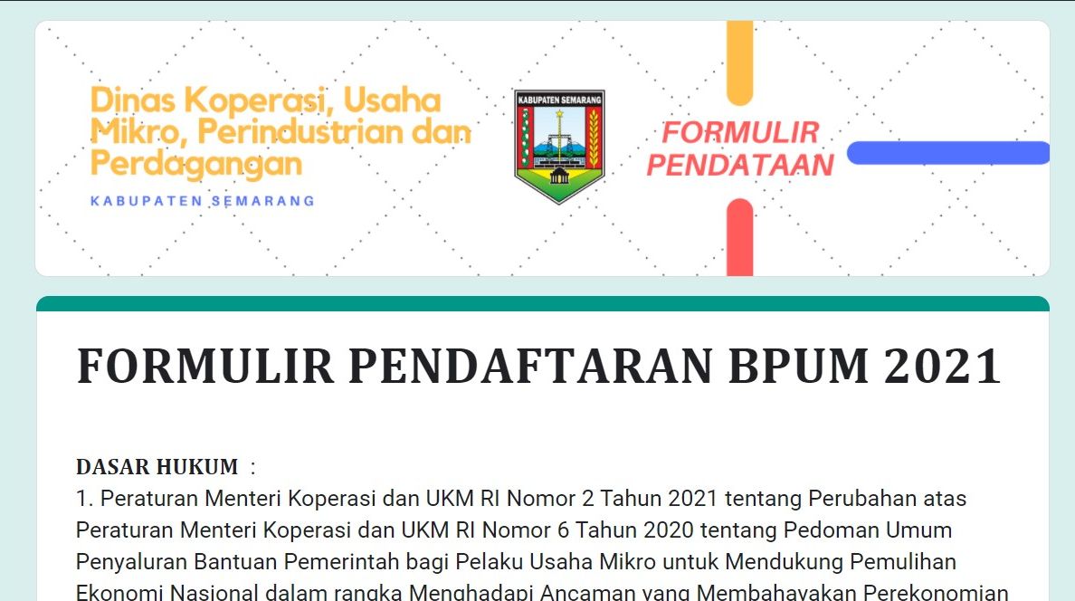 2021 bpum formulir pendaftaran Link Pendaftaran
