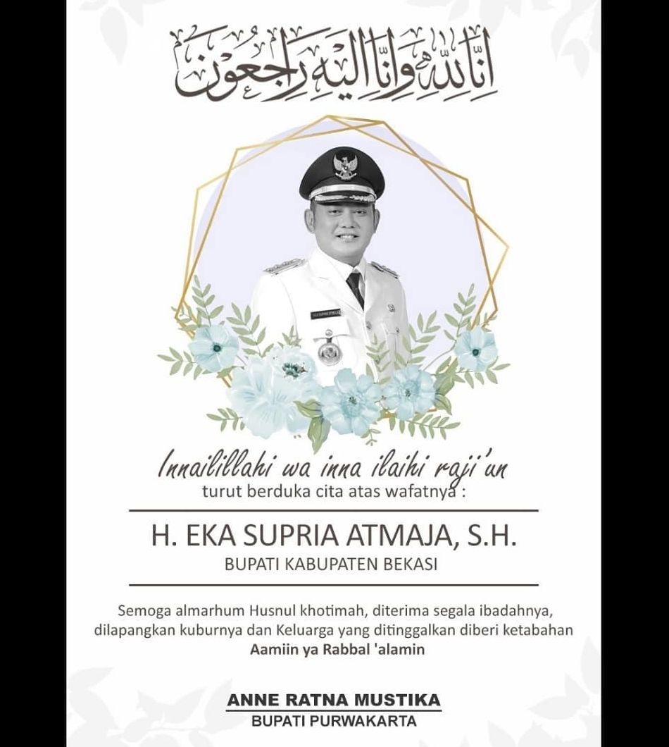 Inna Lillahi Wa Inna Ilaihi Rojiun Bupati Bekasi Eka Supria Atmaja Meninggal Dunia Deskjabar