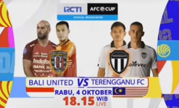 Tayang link live streaming Bali United vs Terengganu AFC Cup 2023-2024 di RCTI bukan Score808 hari ini Rabu 8 Oktober 2023 jam 19.00 WIB.