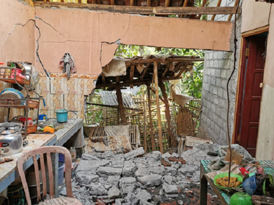  kondisi rumah warga di wilayah Kesamben Kabupaten Blitar yang mengalami kerusakan akibat gempa /Dok. Media Blitar/