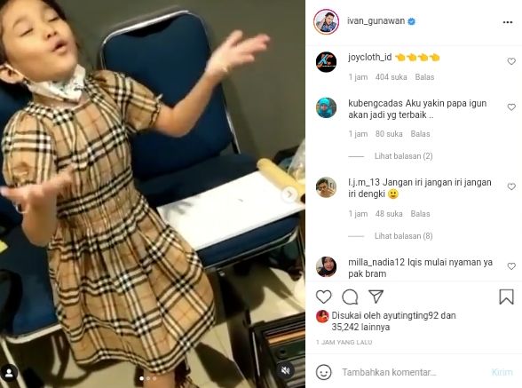 Ivan Gunawan Unggah Video Ekspresi Bilqis Lihat Pancil Warna Milik Ayu Ting Ting, Netizen: Calon Anak