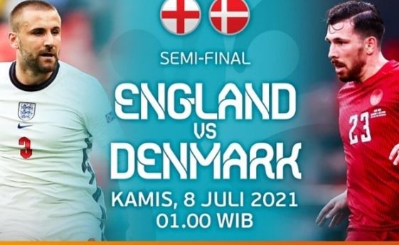 Saksikan  pertandingan Inggris vs Denmark pada semifinal Euro 2020